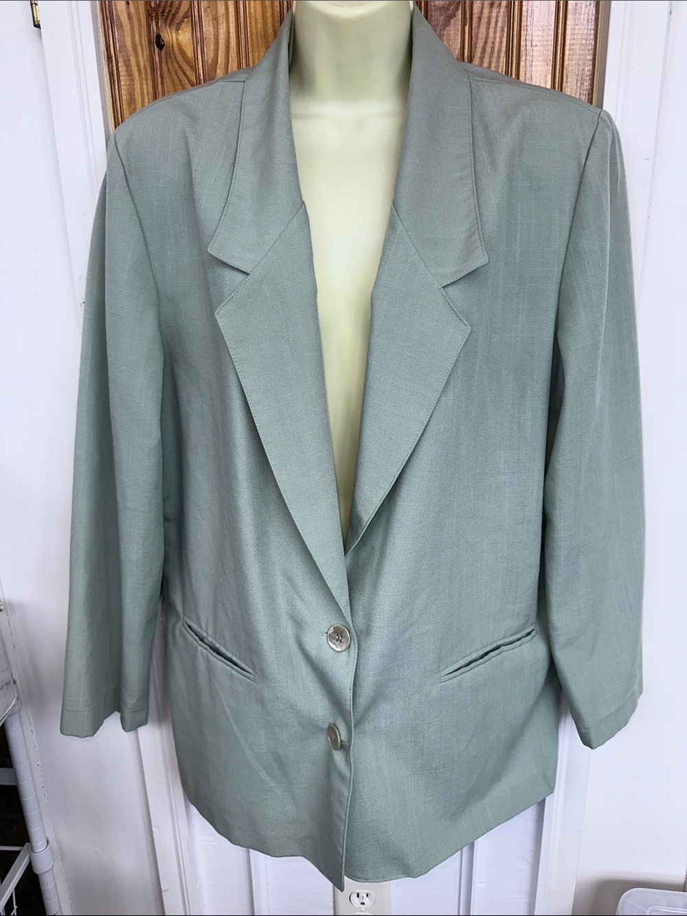 Vintage‎ 80s/90s Alfred Dunner Sage Green Light Blazer Jacket